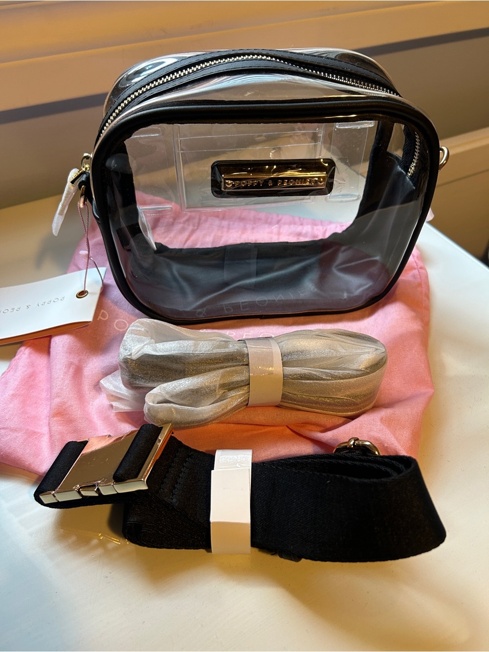 Poppy & Peonies Clear Stadium Crossbody